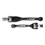 Apico Set Of Flexi Levers For Kawasaki KX 65/85/100 2002-2023, KX 125/250 2000-2008, Suzuki RMZ250 2007-2023, RMZ450 2005-2023 Black
