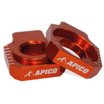Apico Rear Axle Blocks For KTM SX/SXF 125-450 2023, Husqvarna TC/FC 125-450 2023, Gas Gas MC 250/450F Factory Edition 2023 Orange