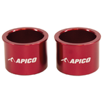 Apico Front Wheel Spacers For Gas Gas EC 200/300 2007-2020, XC 200/300 2018-2020 Red