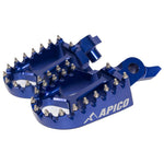 Apico Xtreme Foot Pegs For Yamaha YZF250 2024-2025, YZF450 2023-2025, YZF450X/WRF450 2024-2025 Blue