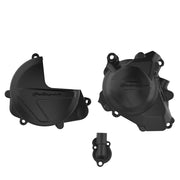 Polisport Clutch & Ignition Cover Protectors For Honda CRF450R & CRF450RX 2017-2025 Black