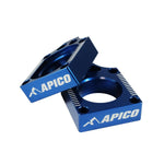 Apico Rear Axle Blocks For KTM SX/SXF 125-530 2000-2012, Husqvarna TE/FE 125-530 2000-2023, Gas Gas EC/EX/EC-F 2021-2023 Blue