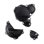 Polisport Clutch & Ignition Cover Protectors For KTM EXC 250/300 2024 Black