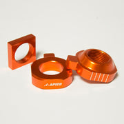 Apico Rear Axle Blocks For KTM SX85 & Freeride 2015-2023, Husqvarna TC85 2015-2023, Gas Gas MC85 2021-2023 Orange