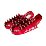 Apico Xtreme Foot Pegs For Beta RR 125/250/300 2T 2020-2023, RR 350/390/430/480 4T 2020-2023 Red