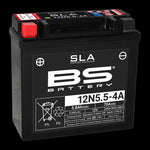 BS Battery Maintenance-Free Battery For Moto Guzzi 125 TT 1985-1988 - Black