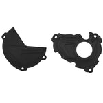 Polisport Clutch & Ignition Cover Protectors For Yamaha YZF250 2019-2023, WRF250 2020-2023 Black