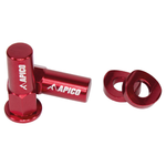 Apico Aluminium Rim Lock Nut & Washer Set Red