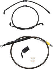 LA Choppers Standard Midnight Braided Handlebar Cable/Brake Hose Kit For Harley Davidson FLDE 1750 ABS 2018-2020 38 cm - 43 cm (15" - 17") - Black/Clear-Coated