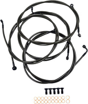 LA Choppers Standard Midnight Braided Handlebar Cable/Brake Hose Kit For Harley Davidson FLHR 1690 ABS 2014-2015 38 cm - 43 cm (15" - 17") - Black/Clear-Coated
