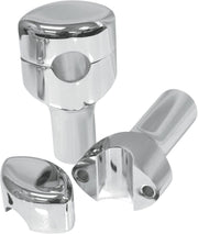 LA Choppers Hefty Smooth Handlebar Risers for 1-1/4" Handlebars For Suzuki C 50 2005-2025 76.2 mm (3") - Chrome