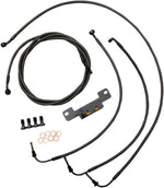 LA Choppers Standard Midnight Braided Handlebar Cable/Brake Hose Kit Non-ABS For Harley Davidson FLHR 1750 2017-2019 45.5 cm - 51 cm (18" - 20") - Black/Clear-Coated