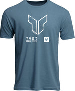Thor Mens Adult Trax T-Shirt - Heather Slate Blue White