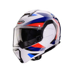 Caberg Trip Lunar Flip Front Motorcycle Helmet - White/Red/Blue/Light Blue