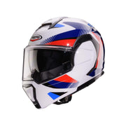 Caberg Trip Lunar Flip Front Motorcycle Helmet - White/Red/Blue/Light Blue
