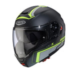 Caberg Levo X Elite Flip Front Motorcycle Helmet - Matt Black/Grey/Fluro Yellow