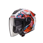 Caberg Flyon II Koi Open Face Motorcycle Helmet - White/Red/Orange