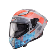 Caberg Drift Evo II Full Face Motorcycle Helmet - Prism Matt Grey/Red Fluo/Blue