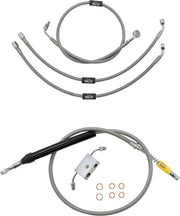 LA Choppers Standard Stainless Braided Low Ride Handlebar Cable/Brake Hose Kit For Harley Davidson FLDE 1750 ABS 2018-2020 30.5 cm - 35.5 cm (12" - 14") - Clear-Coated