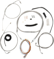 LA Choppers Handlebar Braided Cable/Brake Hose Kit For Harley Davidson FLHRS 1450 2004-2006 Standard - Clear-Coated