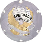 Drag Specialties Live To Ride Derby Cover For Harley Davidson XL 1200 C 2004-2020 - Gold