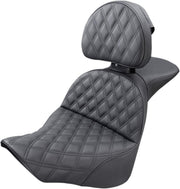 Saddlemen Explorer Lattice Stitch Seat With Backrest For Harley Davidson FLFB 1750 ABS 2018-2020 - Black