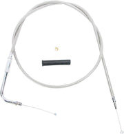 Drag Specialties Stainless Braided Throttle Cable For Harley Davidson FLHR 1340 1994-1995 122 cm (48") - Silver Unfinished
