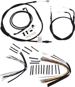 Burly Cable Line Kit for Ape Hanger Handlebars For Harley Davidson FLSTC1584 2007-2010 35.5cm (14") - Black