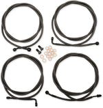 LA Choppers Standard Midnight Braided Handlebar Cable/Brake Hose Kit ABS For Harley Davidson FLHR 1750 2017-2019 45.5 cm - 51 cm (18" - 20") - Black/Clear-Coated