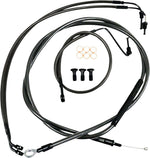 LA Choppers Standard Midnight Braided Handlebar Cable/Brake Hose Kit For Harley Davidson FXBBS 1868 ABS 2022 38 cm - 43 cm (15" - 17") - Black/Clear-Coated