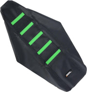 Moose Racing Ribbed Seat Cover For Kawasaki KX125 2003-2005 - Black Cover Green Ribs