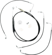 LA Choppers Standard Black Vinyl Handlebar Cable/Brake Hose Kit For Harley Davidson FLDE 1750 ABS 2018-2020 30.5 cm - 35.5 cm (12" - 14") - Black