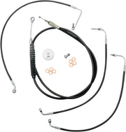 LA Choppers Standard Black Vinyl Handlebar Cable/Brake Hose Kit For Harley Davidson FLHR 1690 2014-2015 38 cm - 43 cm (15" - 17") - Black