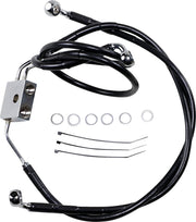 Drag Specialties Extended Length Vinyl Brake Hose Kit For Harley Davidson FXDF 1584 2012 Front - Black
