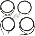 LA Choppers Standard Black Vinyl Handlebar Cable/Brake Hose Kit ABS For Harley Davidson FLHR 1750 2017-2019 38 cm - 43 cm (15" - 17") - Black