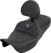 Saddlemen Dragon Scale Stitch RoadSofa Standard Seat For Harley Davidson FLH 1868 ABS 2021 Dragon Stitch/Gripper - Black/Grey