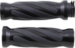 Drag Specialties Twisted Grips For Harley Davidson FLD 1690 2012-2013 - Black