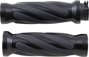Drag Specialties Twisted Grips For Harley Davidson FLD 1690 2012-2013 - Black