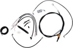 LA Choppers Complete Black Vinyl Braided Handlebar Cable/Brake Hose Kit ABS For Harley Davidson FLDE 1750 ABS 2018-2020 30.5 cm - 35.5 cm (12" - 14") - Black/Clear-Coated