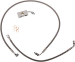 LA Choppers Stainless Steel Brake Hose Kit With ABS For Harley Davidson FLDE 1750 ABS 2018-2020 15" - 17" - Silver