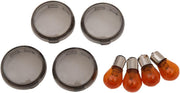 Drag Specialties Smoked Turn Signal Lens Kit For Harley Davidson FLS 1690 2012-2016 Fits Front Or Rear Smoke