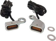 Drag Specialties LED Handlebar Marker Lights For Harley Davidson FLS 1690 2012-2014 Chrome Amber