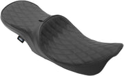 Drag Specialties Low Profile Double Diamond Touring Seat For Harley Davidson FLHR 1340 1997-1998 - Black