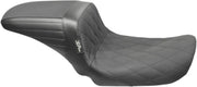 LE Pera Kickflip Daddy Long Legs Seat For Harley Davidson FLD 1690 2012-2013 Diamond w/Gripp Tape - Black