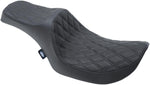 Drag Specialties Predator III Seat For Harley Davidson FXR 1340 1986-1994 Black Stitching Double Diamond - Black