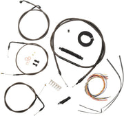 LA Choppers Complete Midnight Braided Handlebar Cable/Brake Hose Kit For Harley Davidson XL1200C 2004-2006 Standard - Black/Clear-Coated