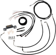 LA Choppers Complete Black Vinyl Braided Handlebar Cable/Brake Hose Kit Non-ABS For Harley Davidson FLHR 1750 2017-2019 45.5 cm - 51 cm (18" - 20") - Black/Clear-Coated