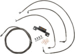 LA Choppers Standard Stainless Braided Handlebar Cable/Brake Hose Kit Non-ABS For Harley Davidson FLHR 1750 2017-2019 38 cm - 43 cm (15" - 17") - Clear-Coated