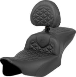 Saddlemen RoadSofa Tri Gripper Seat With Backrest For Harley Davidson FLHX 1923 2024-2026 - Black