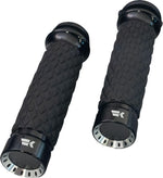 Khrome Werks Turbine Diamond Knurled Grips For Harley Davidson FLDE 1750 2020 - Black